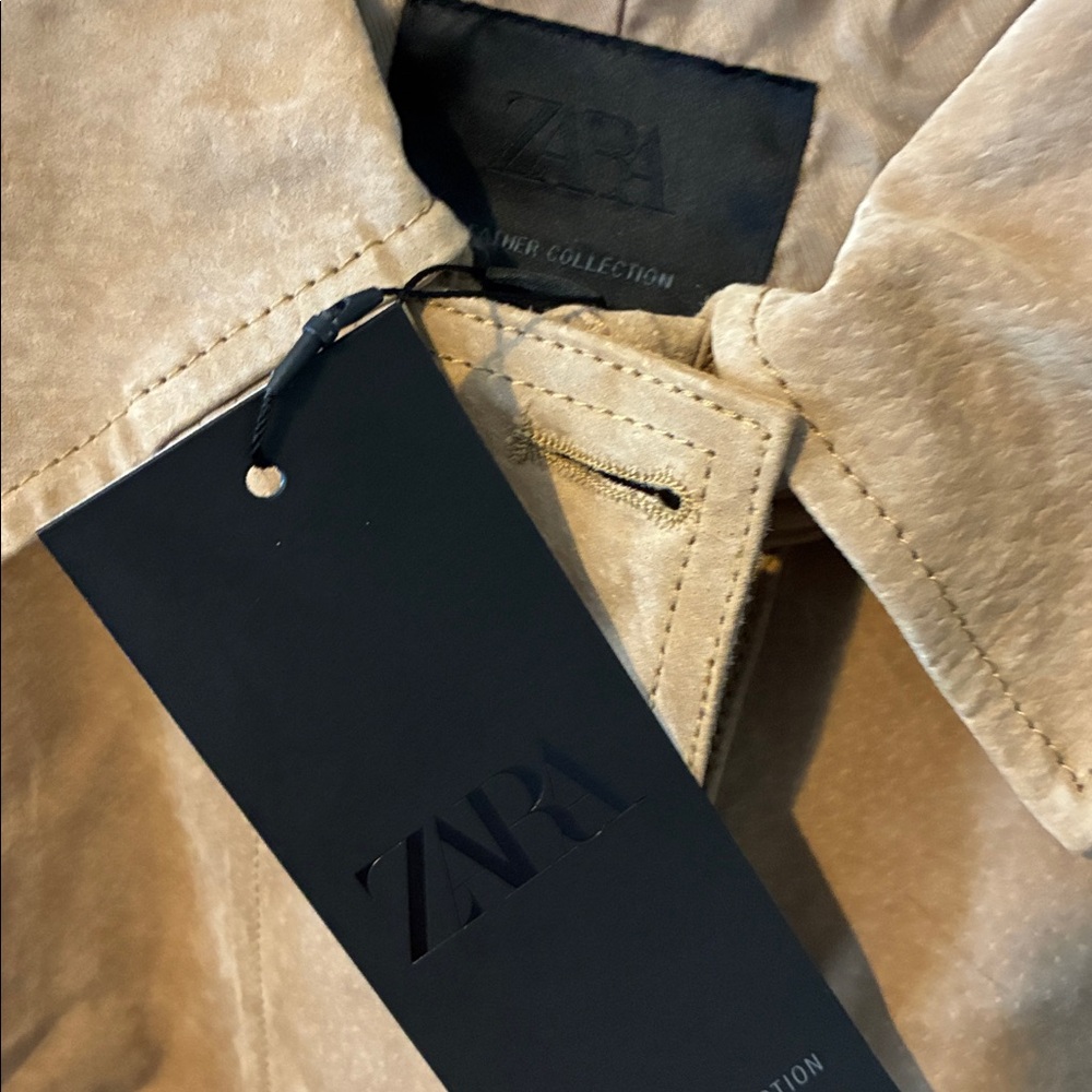 Zara NWT 100% suede leather jacket 4341/701 - Picture 12 of 15